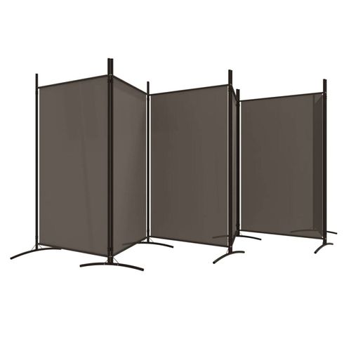 vidaXL 6-Panel Room Divider Anthracite Fabric Privacy Screen Separator ...