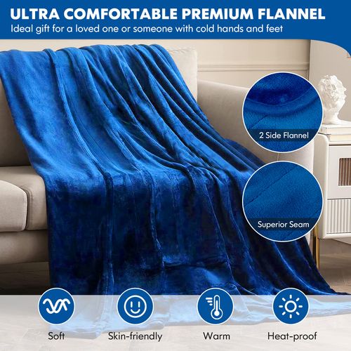 Costway Heated Electric Throw 230gsm Blanket 9heatlevel Blue - Bunnings  Australia
