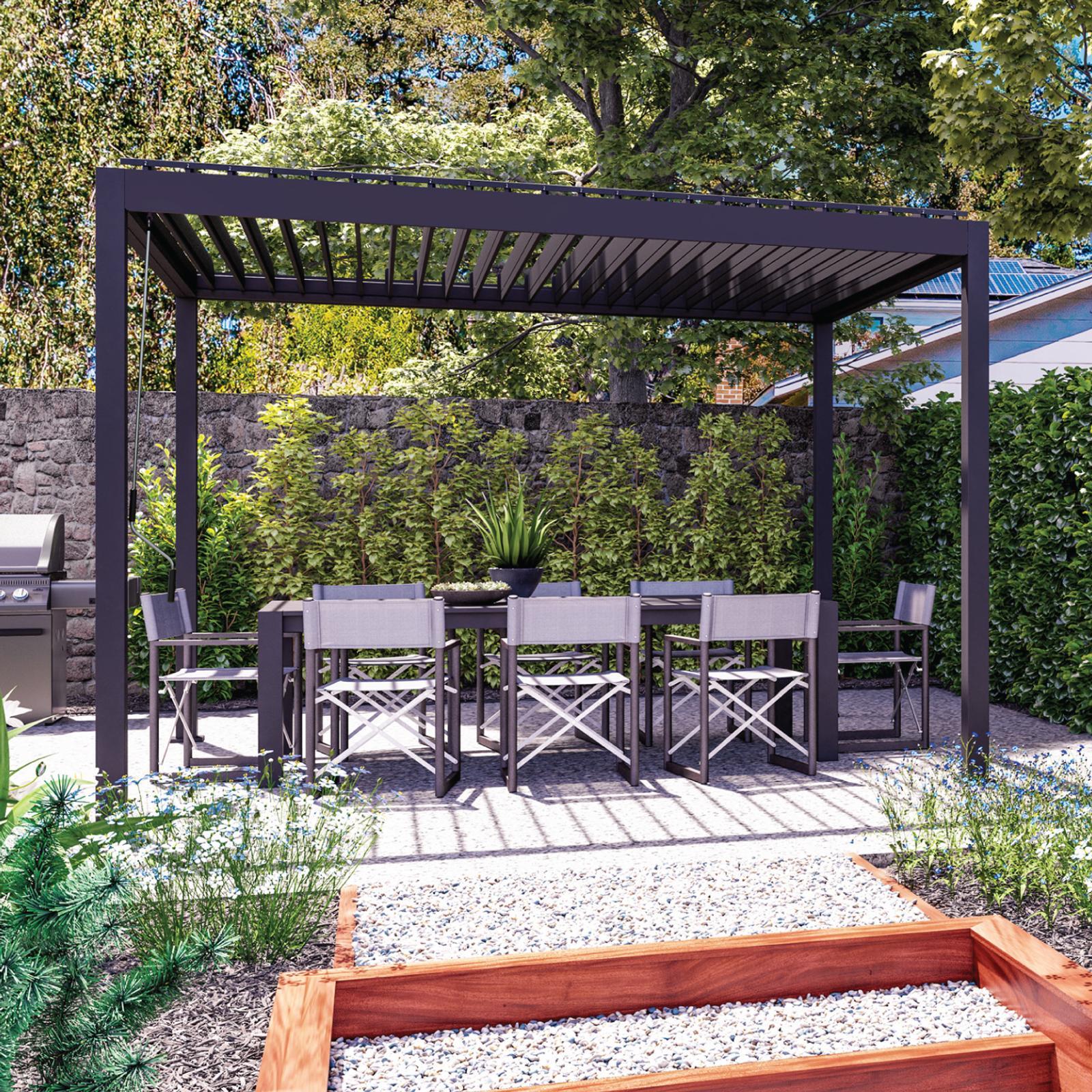 Coolaroo 3 x 3.6m Charcoal Fairhaven Gazebo - Bunnings Australia