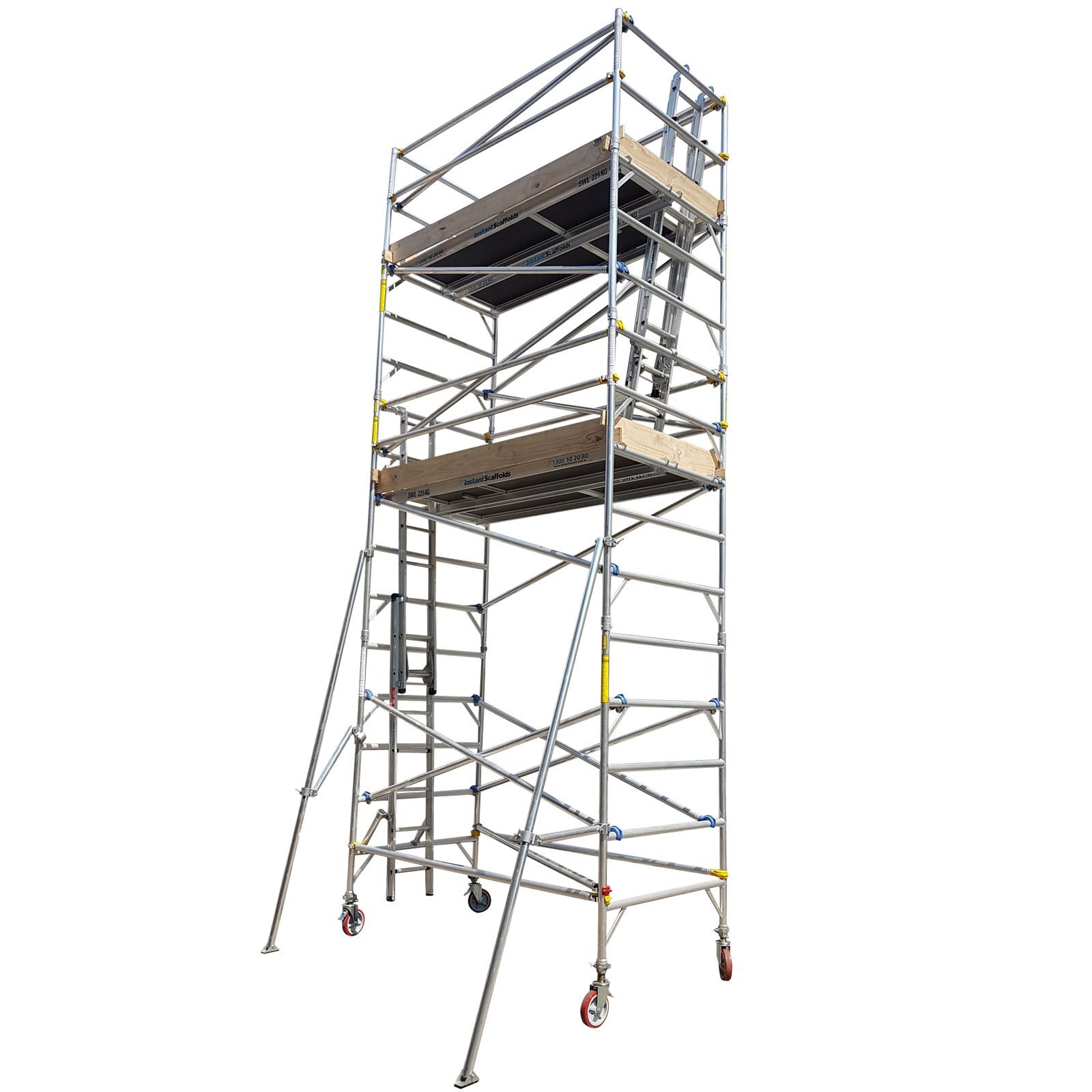 Instant Access 5.5m 225kg Aluminium Double Width Mobile Scaffold Tower ...