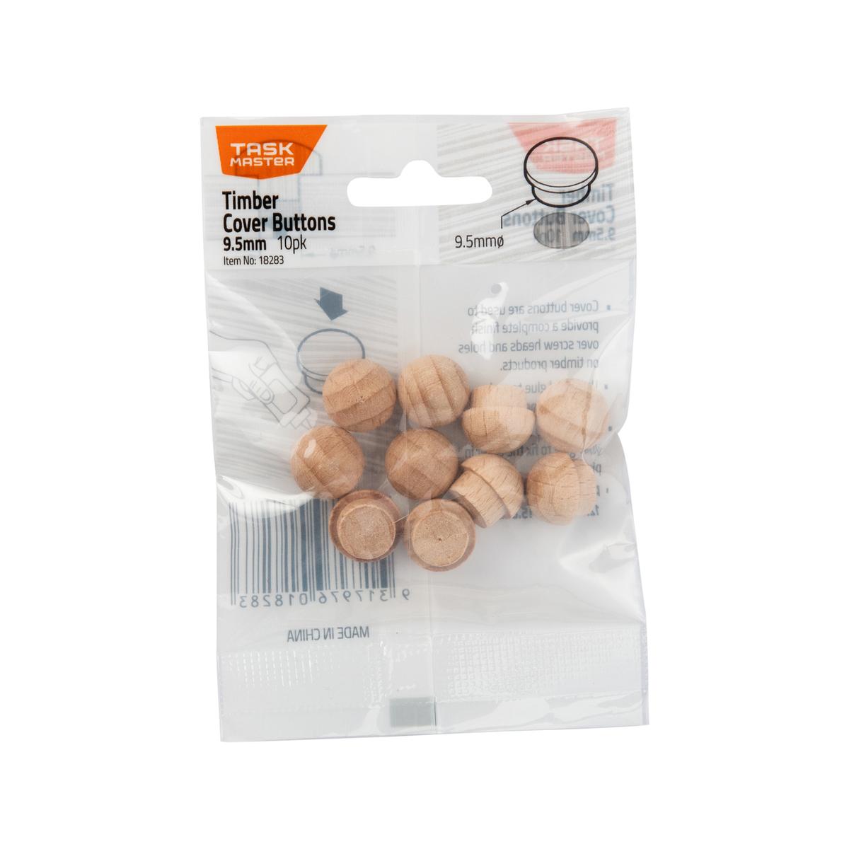 Taskmaster 9.5mm Timber Cover Buttons - 10 Pack - Bunnings Australia