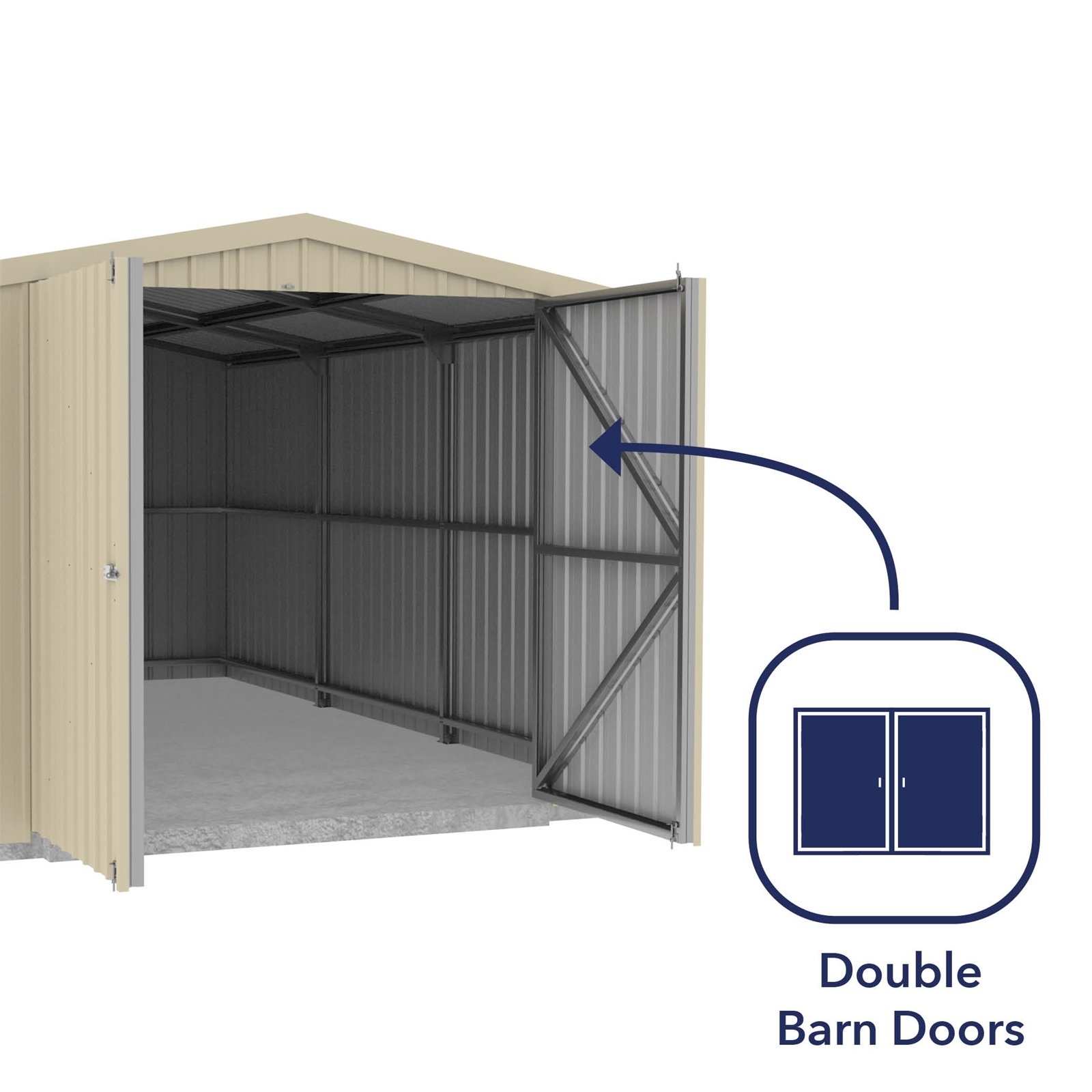 garage single barn door absco 3.42 x 5.5 x 2.47mh classic