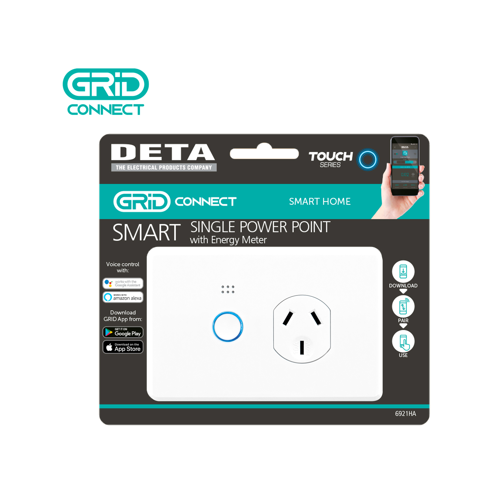 Deta Grid Connect Smart Single Touch Power Point - Bunnings Australia