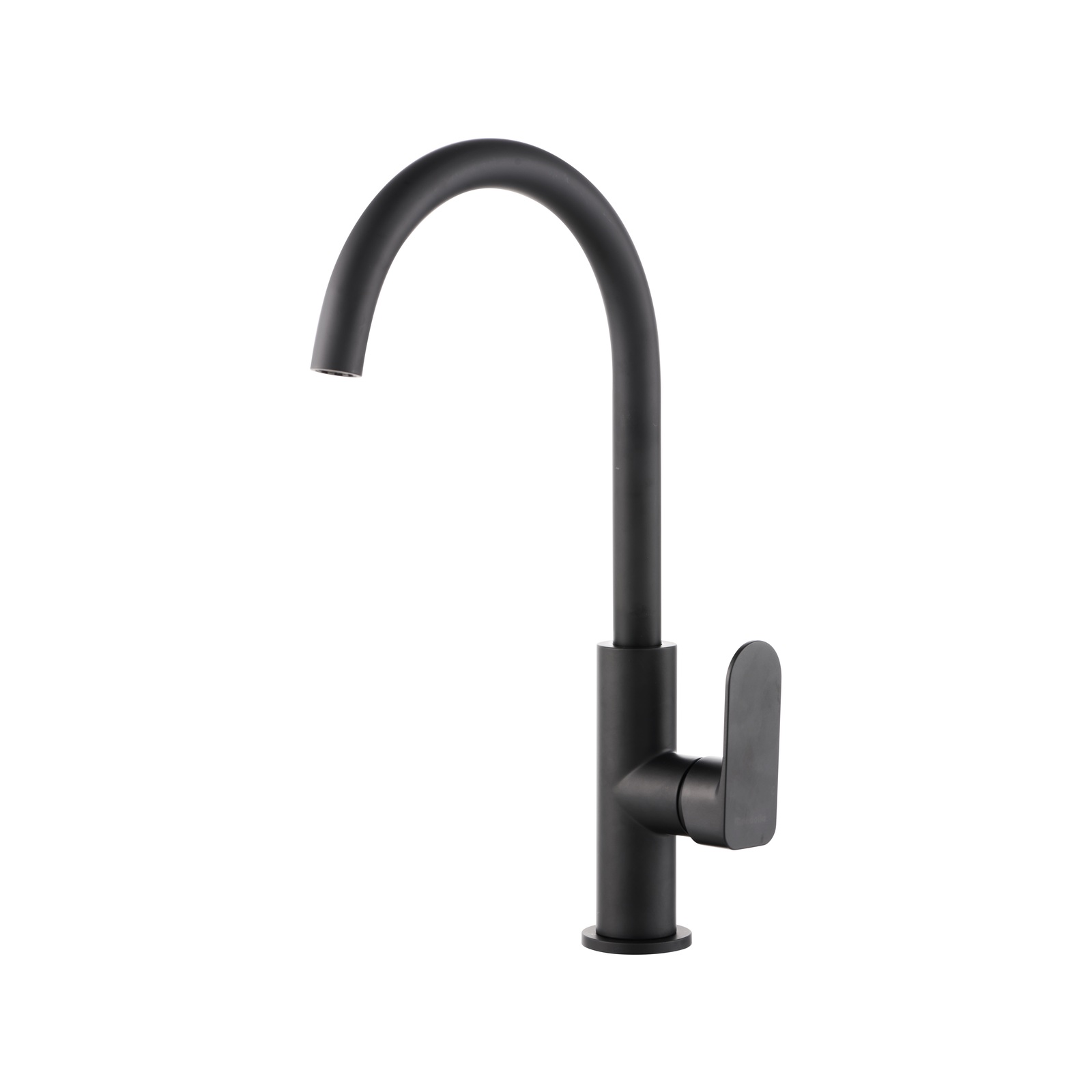 Mondella Matte Black Rumba Gooseneck Sink Mixer WELS 5 Star 6L/min