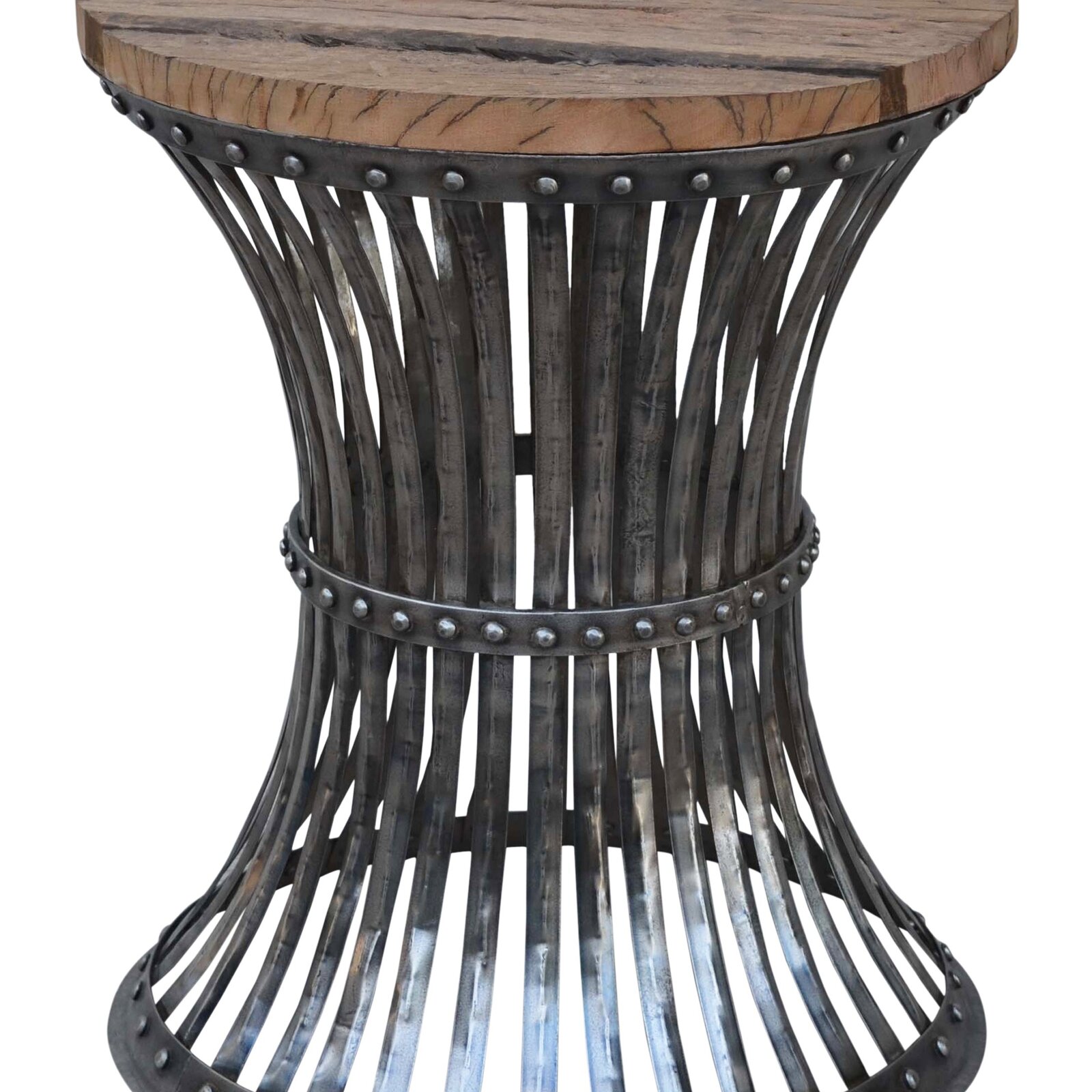 Hourglass Wood And Iron Side Table - Bunnings Australia