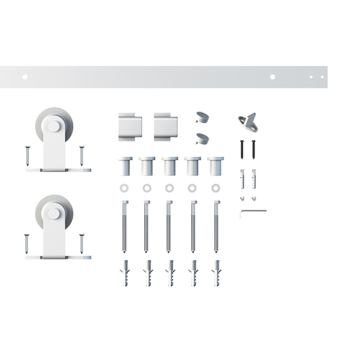 Rolltrak 2000 x 40 x 6mm Matte White Barn Door Track Top Mount ...