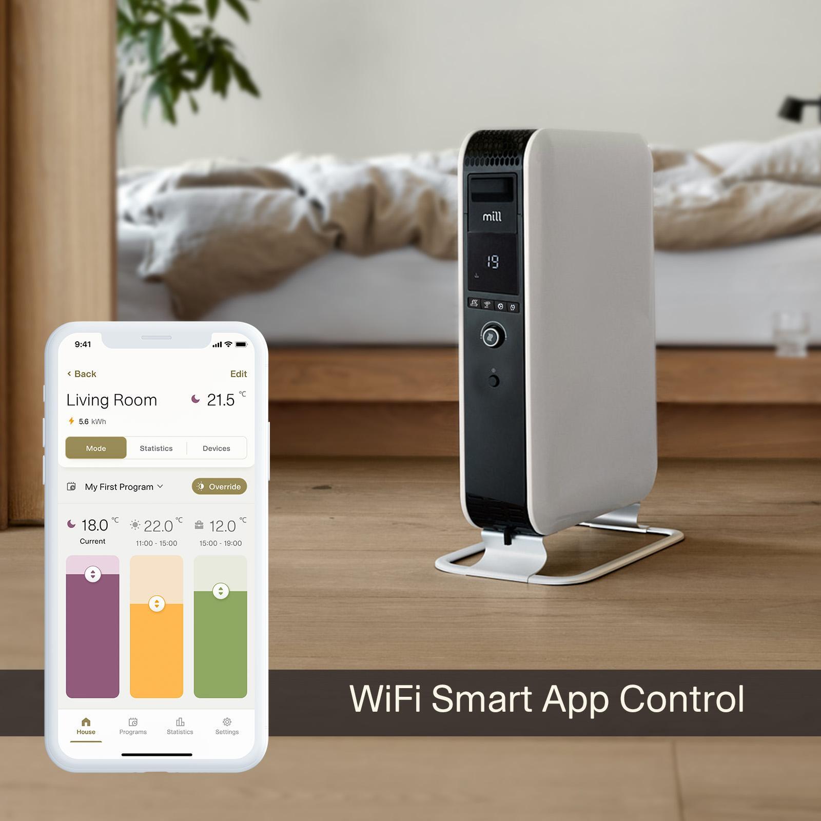Mill 2000W Smart Wi-Fi Gentle Air Oil Heater - Bunnings Australia