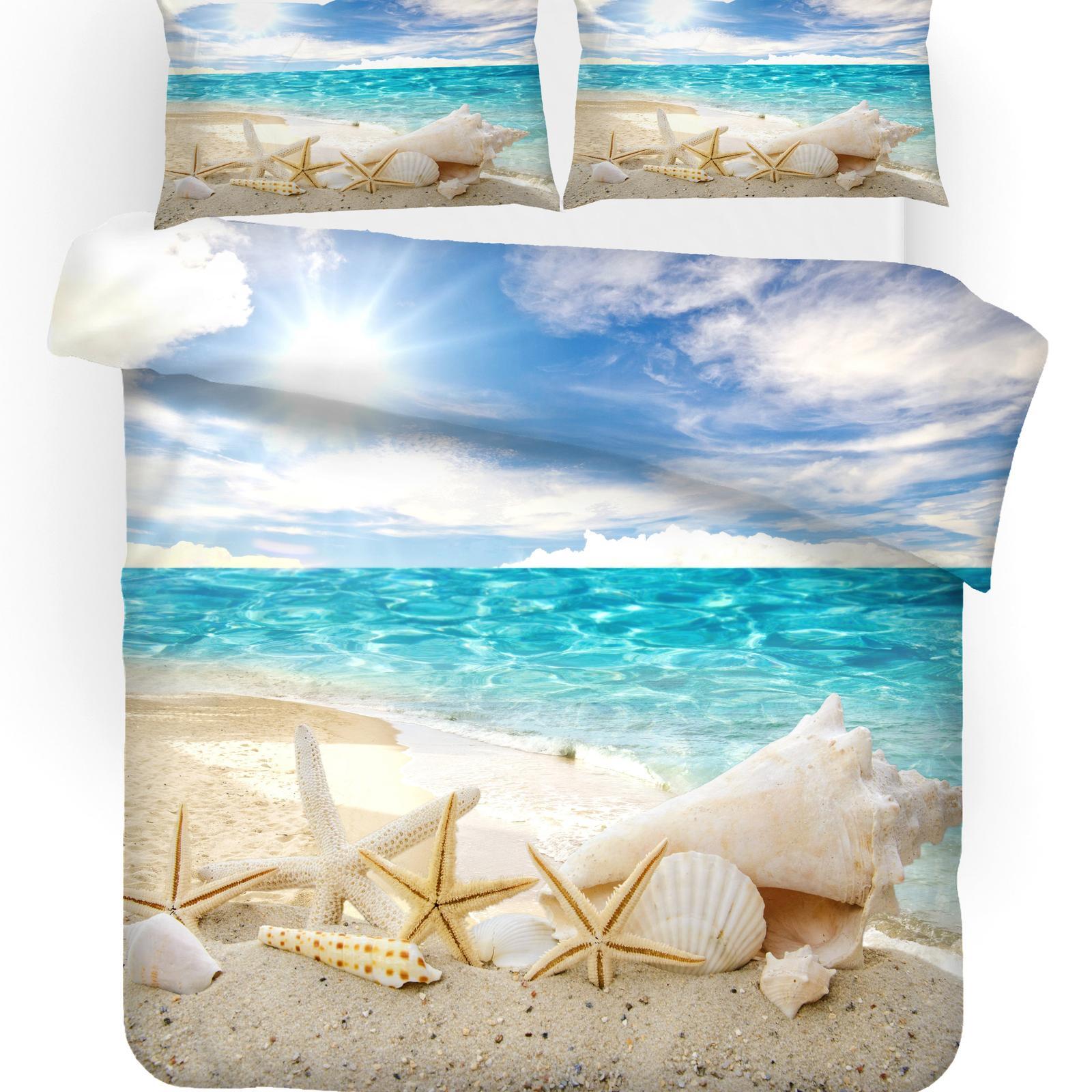 Beach Shells 3-Piece Quilted Bedding Set NCU0NTD1428