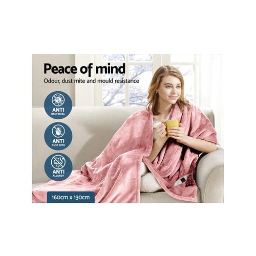 Giselle Bedding Electric Heated Throw Rug Fleece Washable Snuggle Blanket  Pink - Bunnings Australia