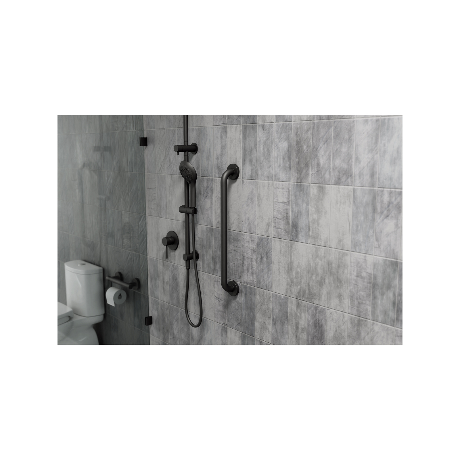evekare 600mm Matte Black Grab Rail Bunnings Australia
