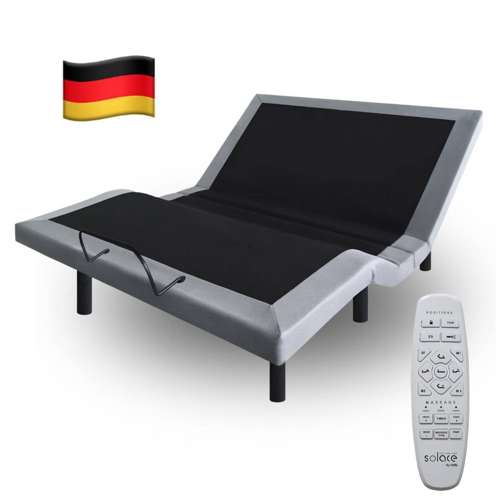 Solace Sleep Electric Adjustable Bed Base With Massage u0026 Zero Gravity - King  Single - Bunnings Australia