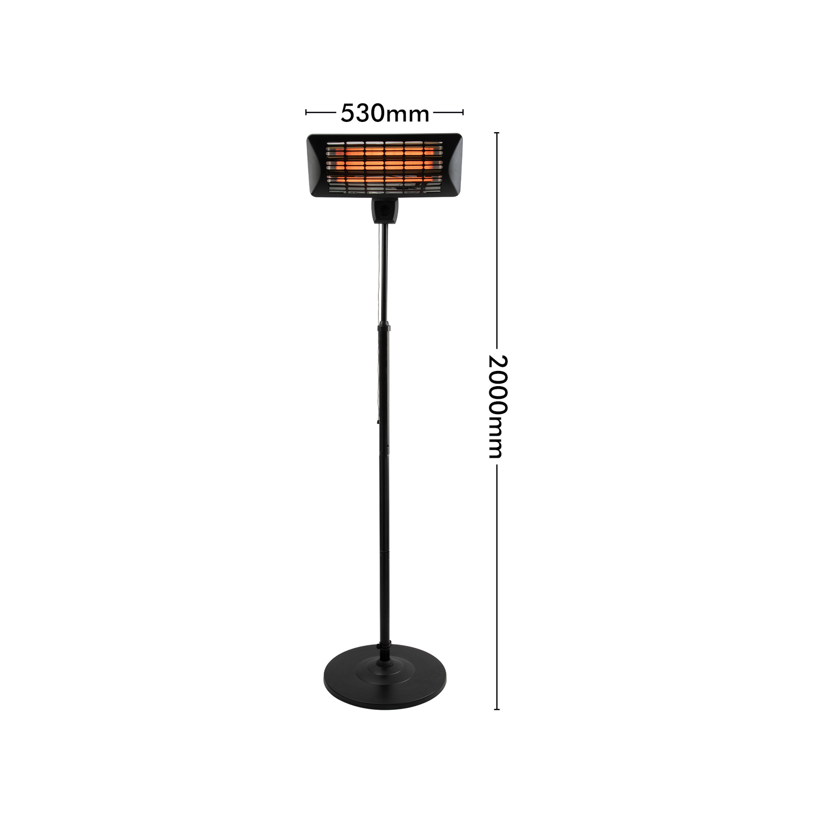 Jumbuck 2000W Black Matte Radiant Patio Heater - Bunnings Australia