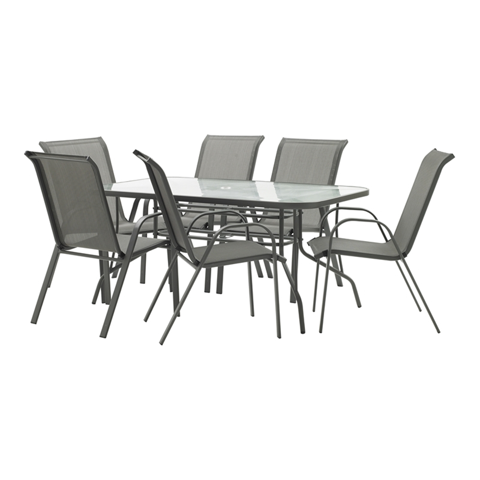 Marquee 7 Piece Steel Sling Back Outdoor Setting - Bunnings Australia