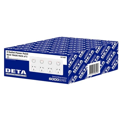 DETA Four Outlet Power Point 5 Pack Bunnings Australia