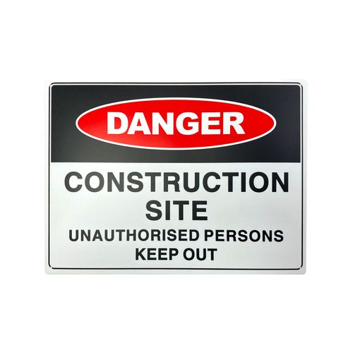 Brutus 600 x 450mm Danger Construction Site Unauthorised Persons Keep ...