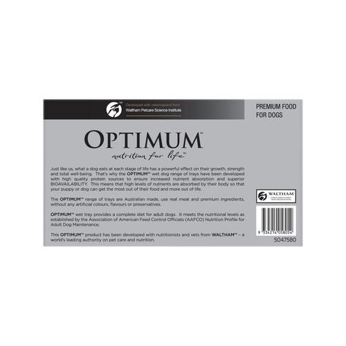 Optimum 100g Adult Lamb & Rice Wet Dog Food - 24 Trays - Bunnings Australia