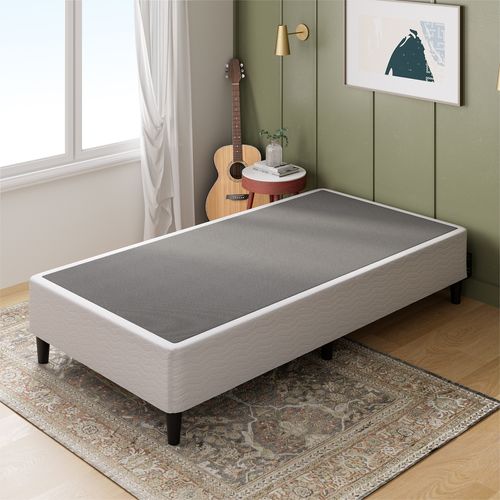 Zinus Single Fabric Bed Base Ensemble Base - White - Bunnings Australia