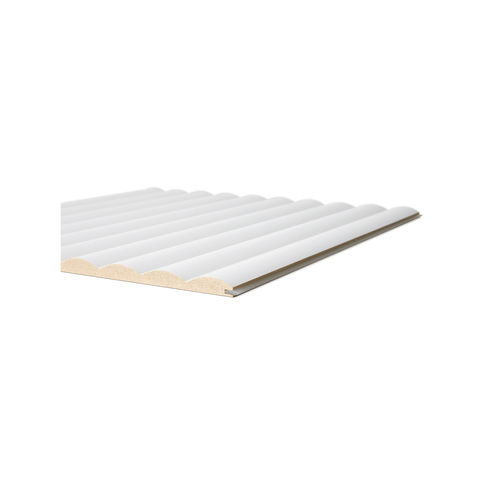 3000 x 1200mm 12mm Lining Panel White MDF Primed Demi Round 40mm ...