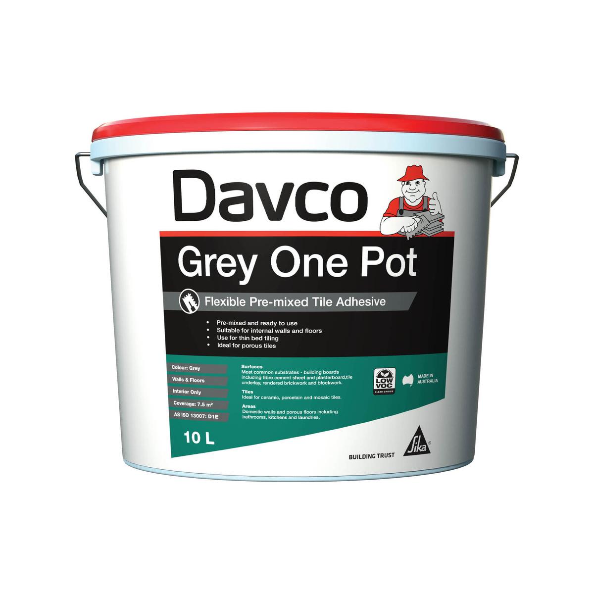 Davco 10L Grey One Pot Premixed Tile Adhesive - Bunnings Australia