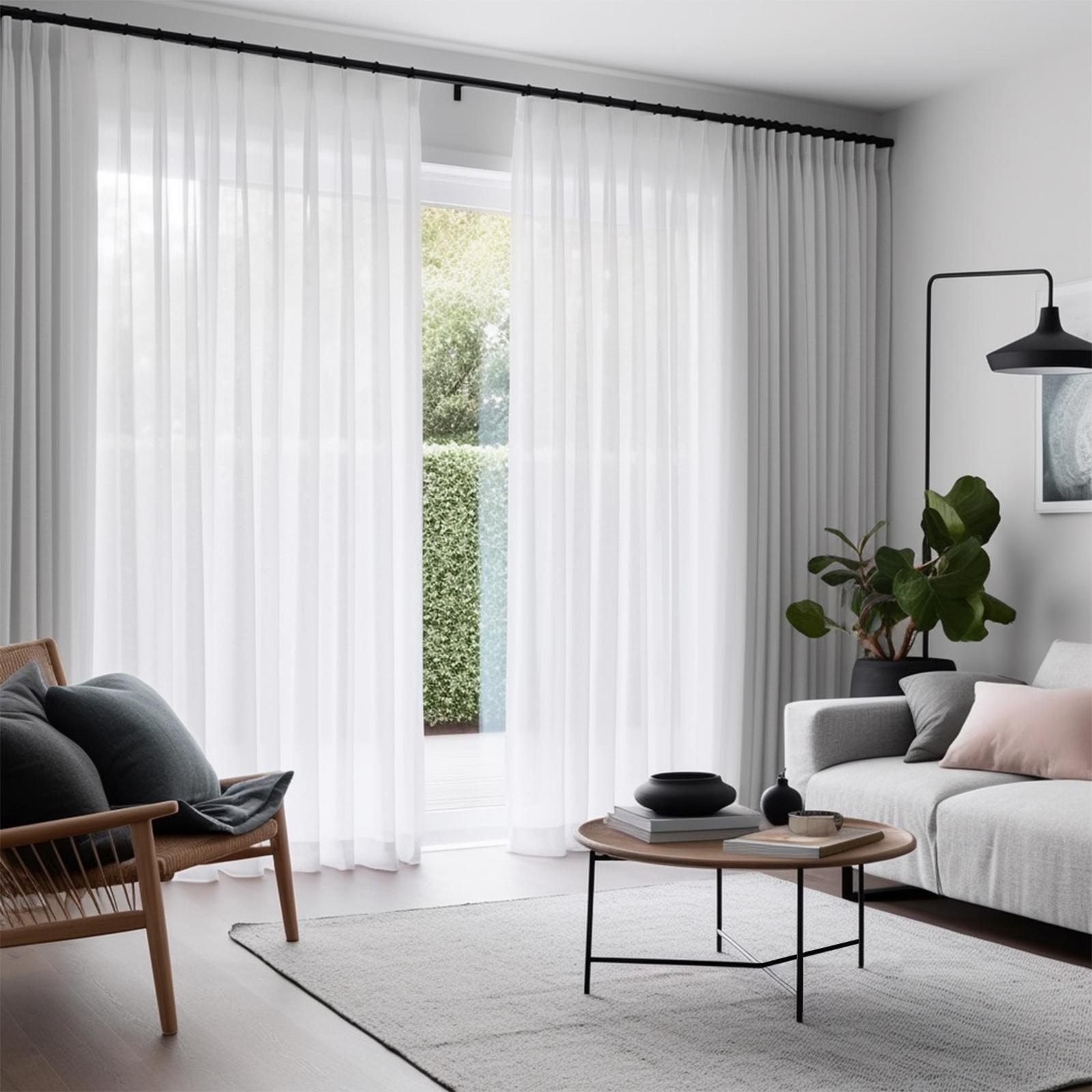 Riva 1601 - 1900 x 2000 - 2500mm Huntly Pinch Pleat Sheer Curtain ...