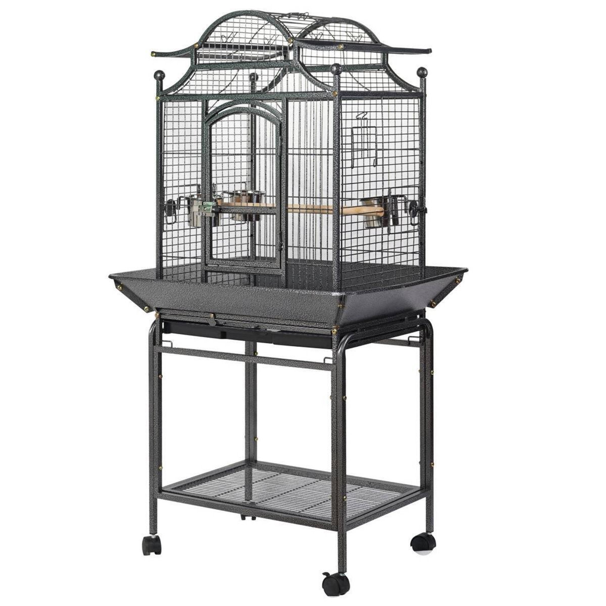 View of YES4PETS Large Bird Budgie Cage Parrot Aviary Carrier With Stand ...