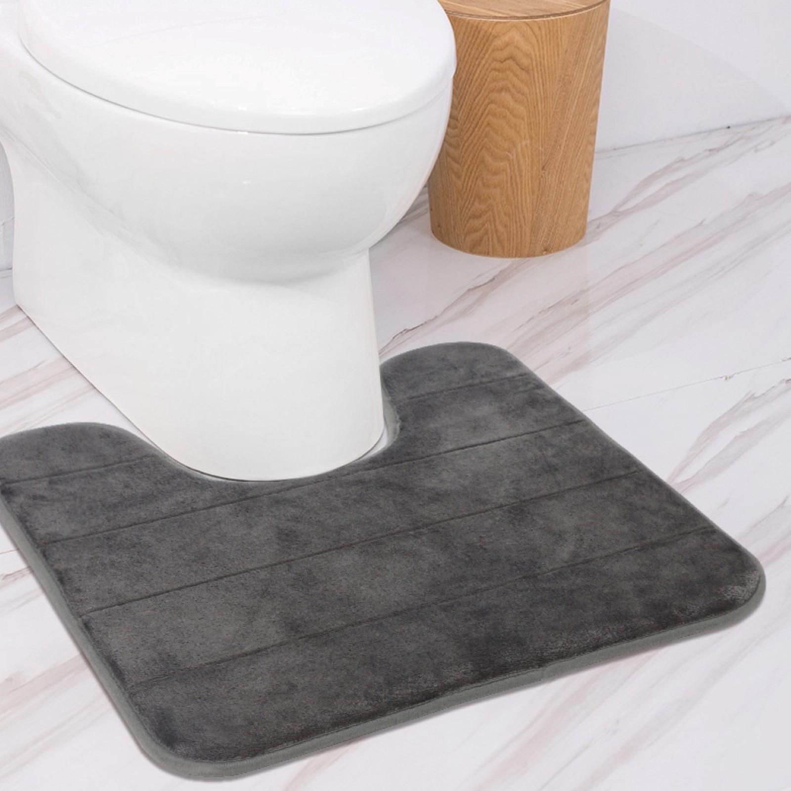 Barelli Bath Mat Contour 50cm x 50cm Non-Slip Memory Foam Grey ...