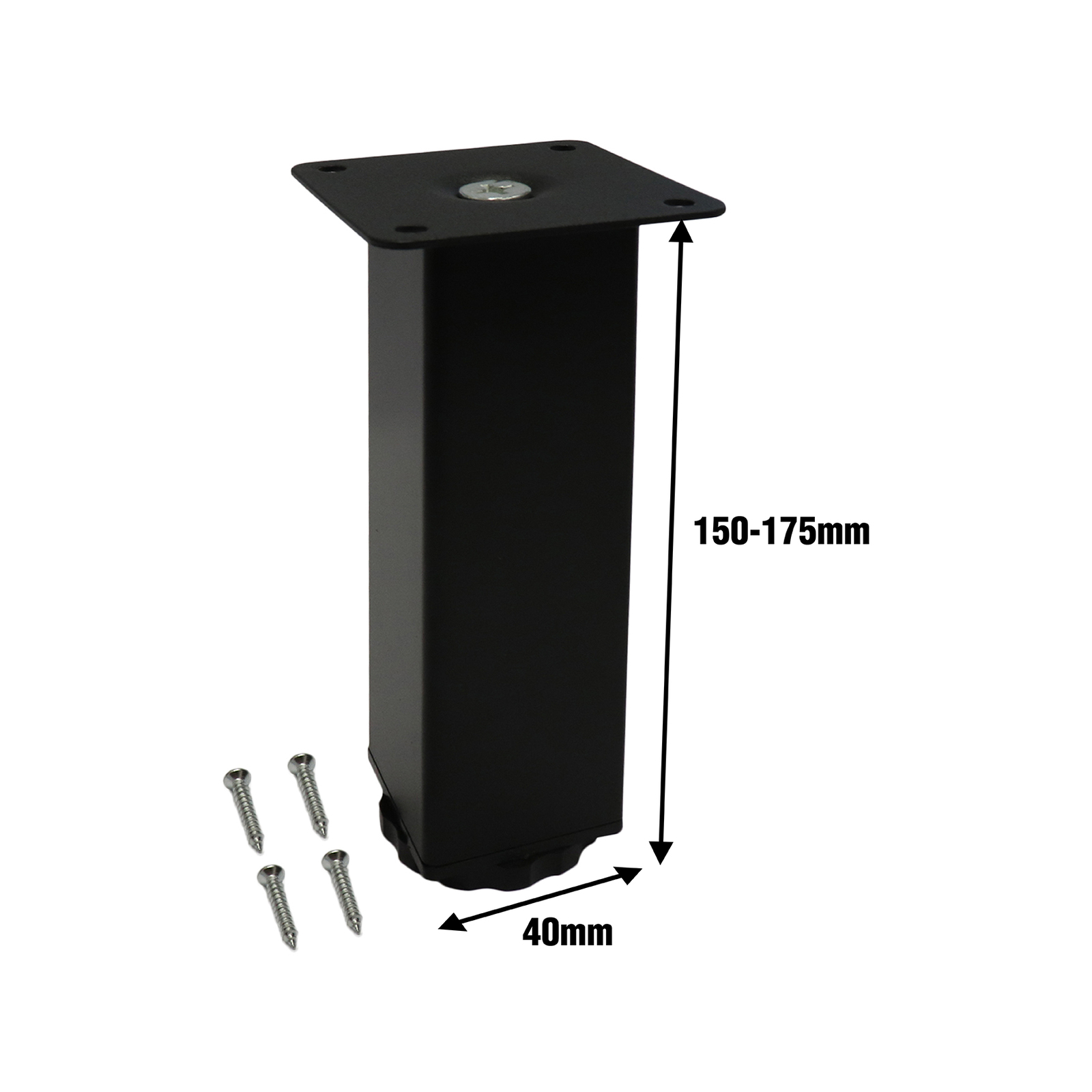 Adoored 40 x 40 x 150mm Black Square Table Leg - Bunnings Australia