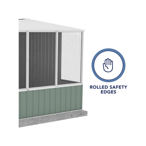 Absco Sheds 3.0 x 2.22 x 2.06m Pale Eucalypt Full Door Chicken Coop