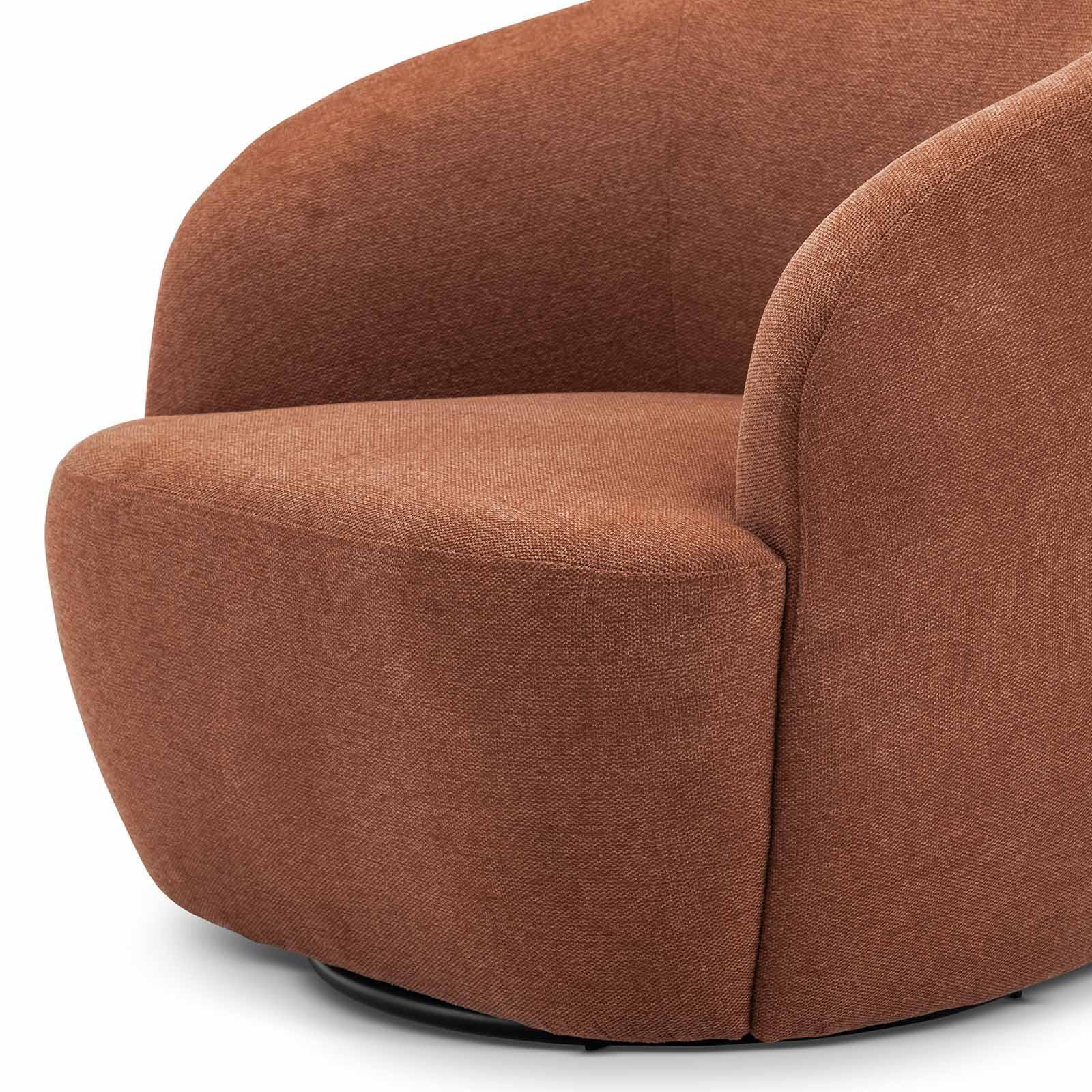 Cuddle Rust Burnt Orange Designer Swivel Armchair - Bunnings Australia
