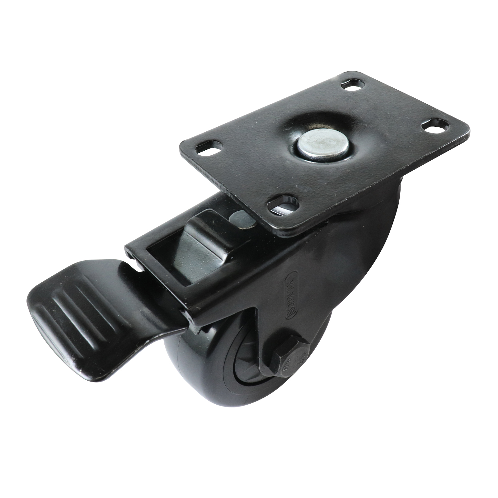 Easyroll 75mm Black PVC Swivel Castor With Brake - Bunnings Australia