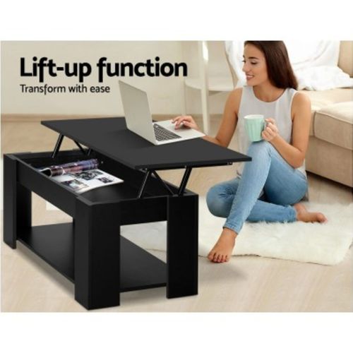 Artiss Black Lift Up Top Coffee Table - Bunnings Australia