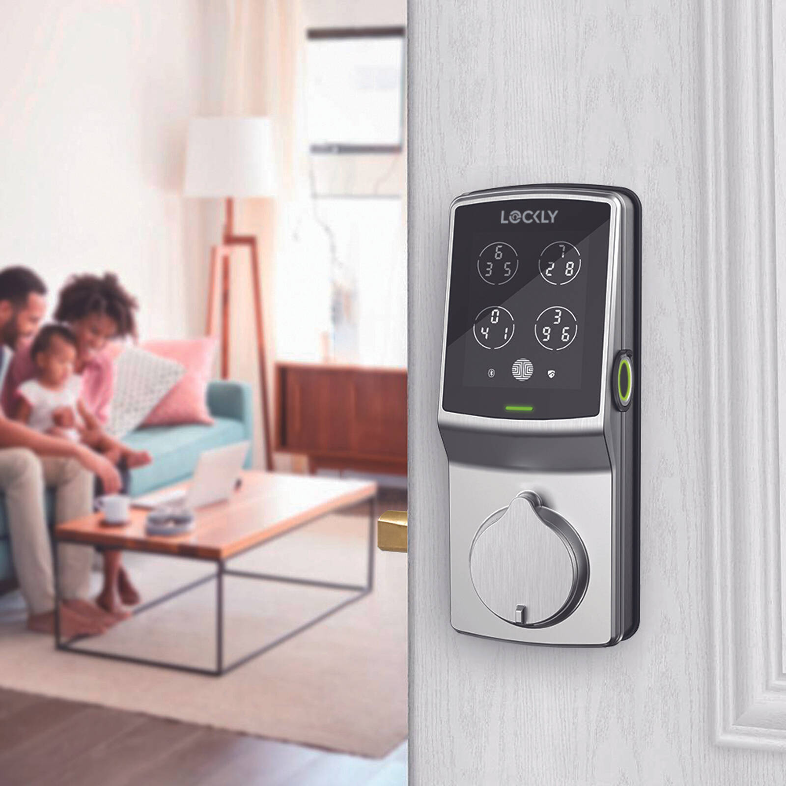 Lockly Satin Nickel Secure Plus Smart Lock Deadbolt With WIFI-Link And ...