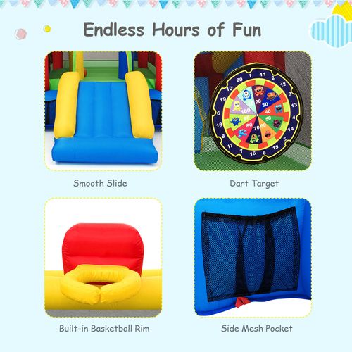 Costway Kids Slide Jumping Castle with Ball Pit NO Blower Bunnings