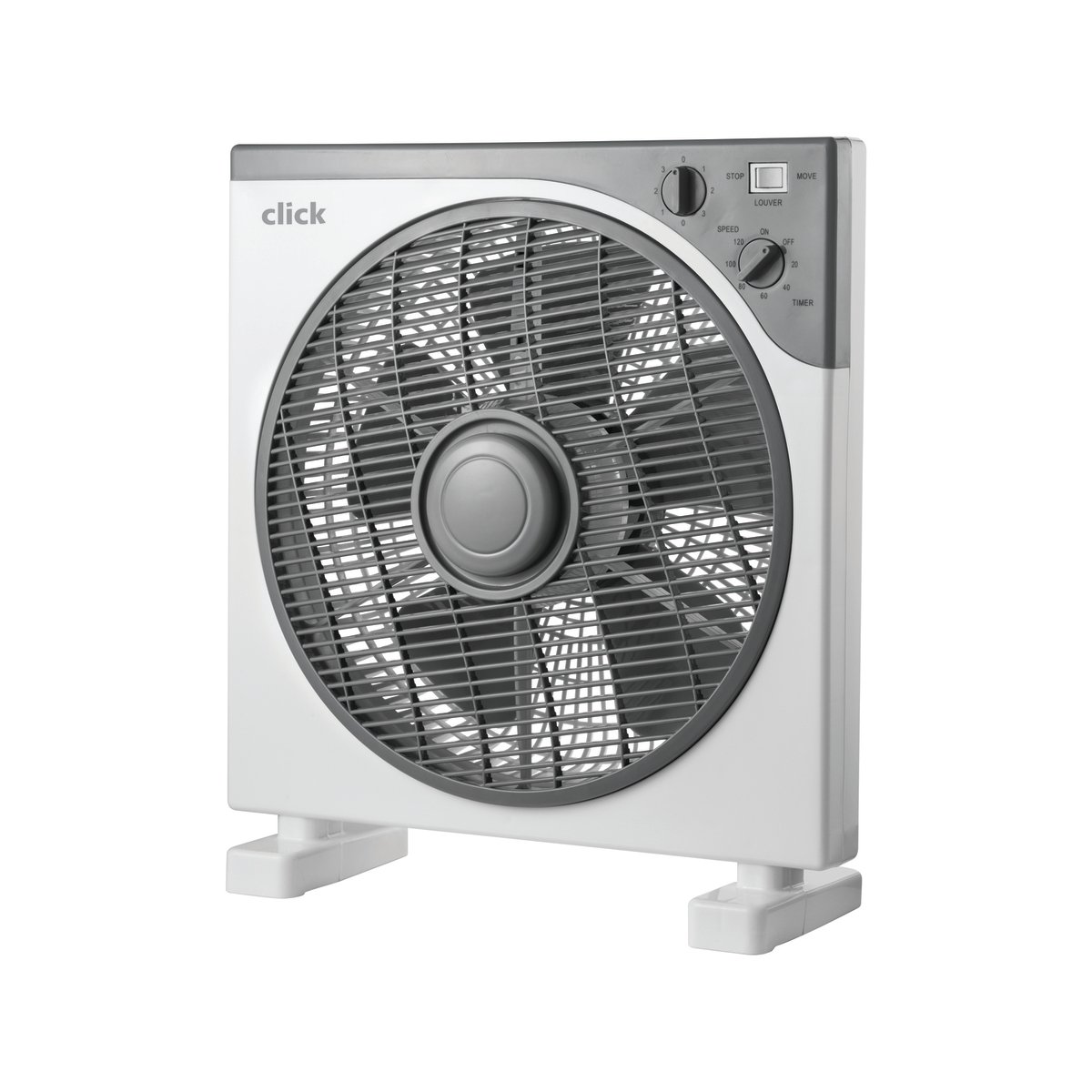 Click 30cm White Box Fan - Bunnings Australia