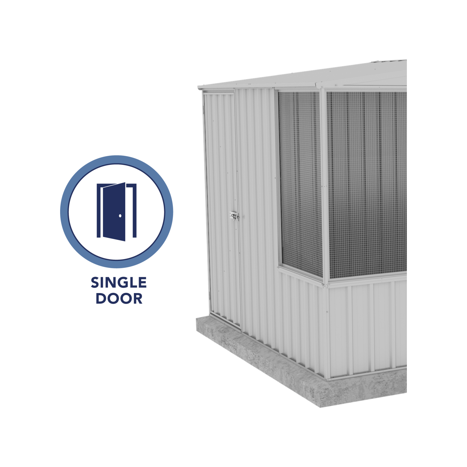 Absco Sheds 3.0 x 2.22 x 2.06m Zincalume Gable Roof Full Door Chicken