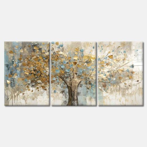 3 Set of Abstract Gold Tree Print 100% Australian Made 3 x 50x75cm ...
