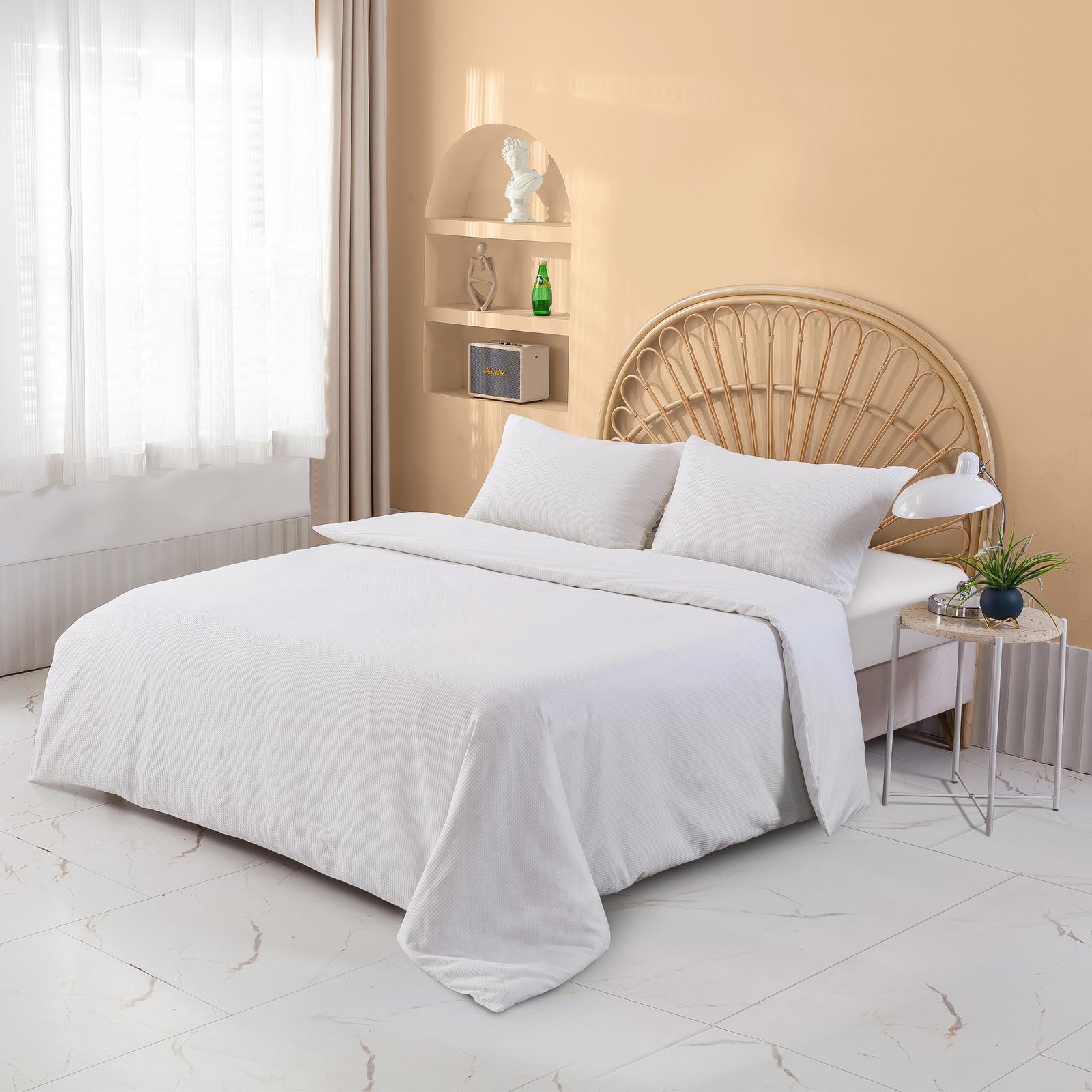 Dreamaker Justine Cotton Waffle Quilt Cover Set White King Bunnings