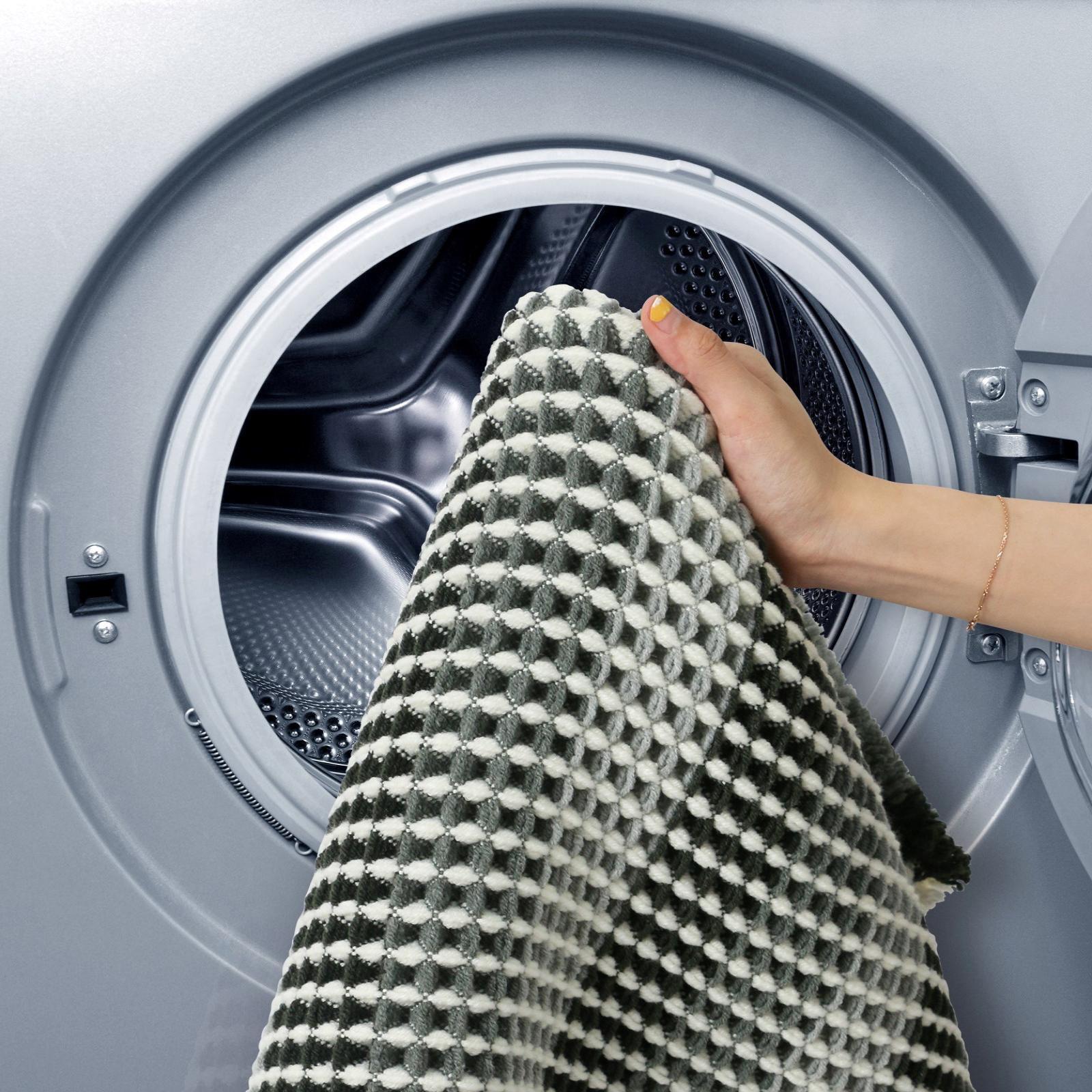 Barelli Bath Mat Rectangular 50cm x 80cm Waffle Weave Grey & White ...