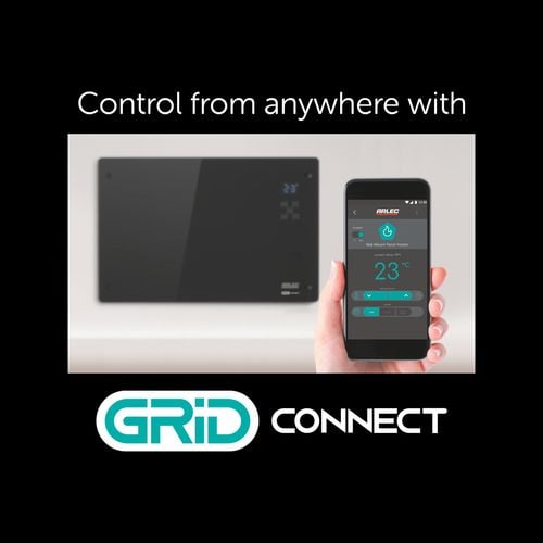 Arlec 2400W White Grid Connect Glass Panel Heater - Bunnings New Zealand