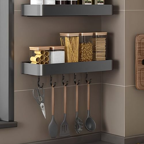 Soga 42cm Black Wall-mounted Rectangular Kitchen Organiser - Bunnings ...