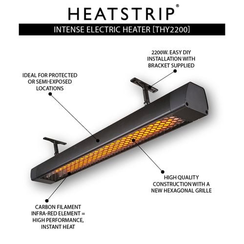 Heatstrip Intense Black Infrared Electric Outdoor Heater - Bunnings New  Zealand