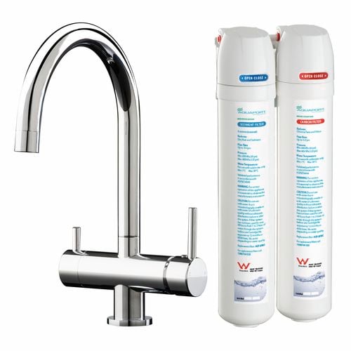 Aquaport WELS 4 Star 7L/min Chrome Curved 3 Way Filtered Water Mixer -  Bunnings Australia
