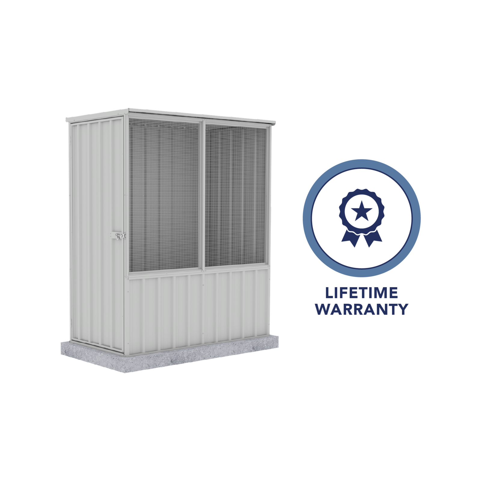 Absco Sheds 1.52 x 0.78 x 1.8m Zincalume Full Door Flat Roof Chicken