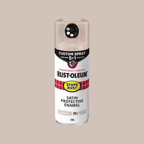 Rust-Oleum 340g French Beige Satin Stops Rust Custom Spray 5 In 1 Spray ...