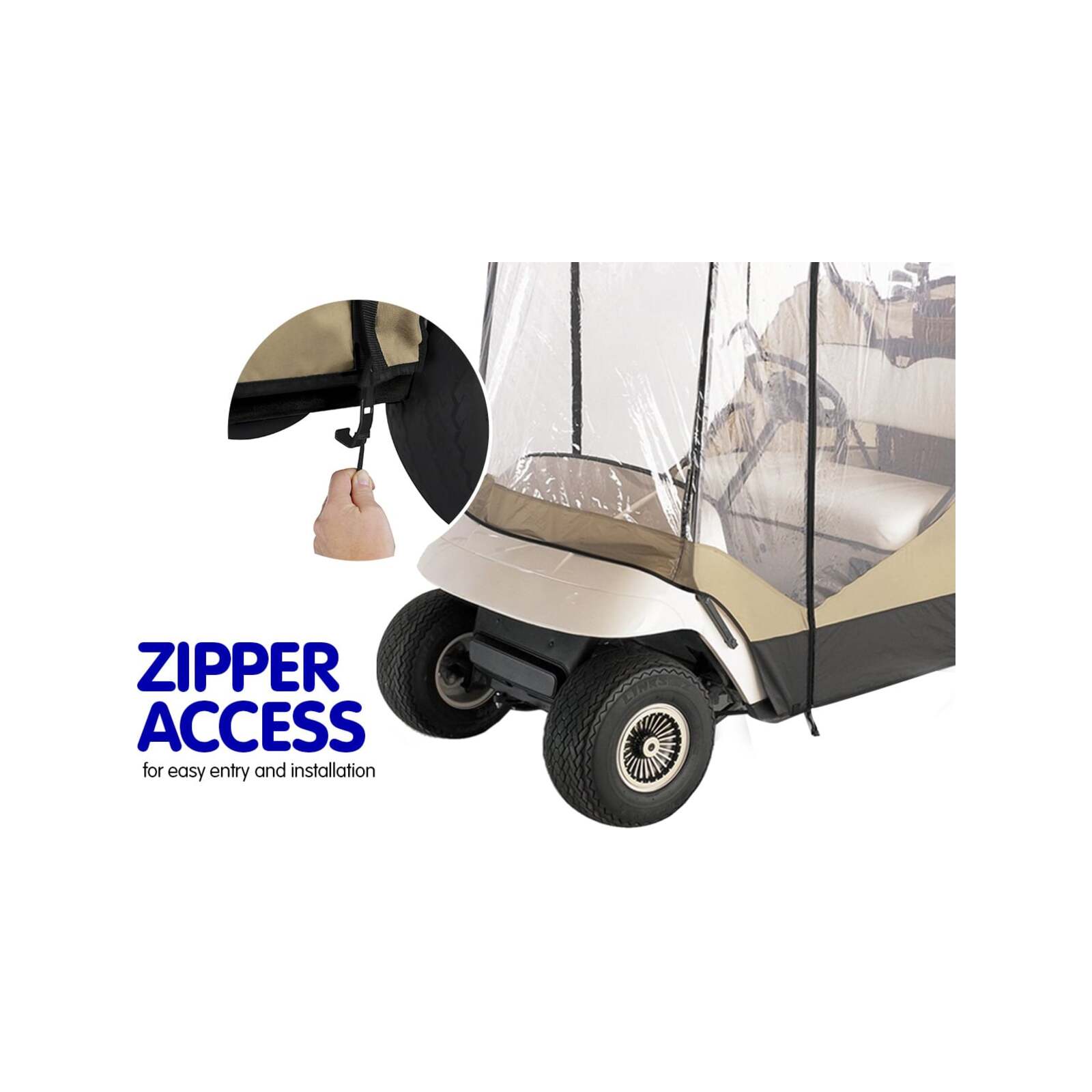 Samson 2 Seater Golf Cart Enclosure Waterproof Cover Buggy - Bunnings ...
