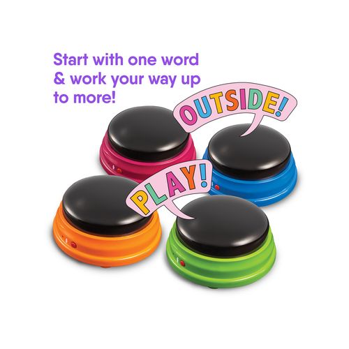 4pc Hunger For Words Talking Pet Programmable Speach Buttons Starter ...