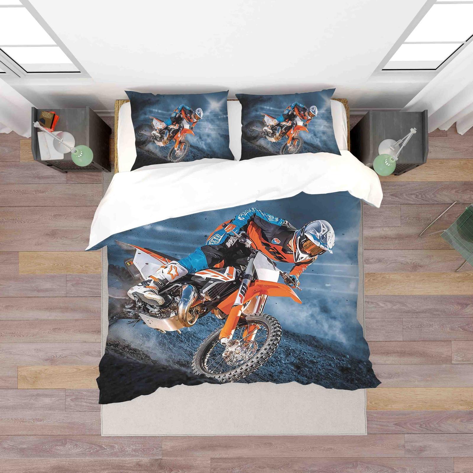Dirt Track Racing Modified Bedding Set Orange – Custom Motorsports Duvet Cover & Pillowcases