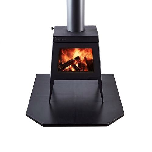 Scandia 1200mm x 1050mm Black Ceramic Tile Hearth - Bunnings Australia