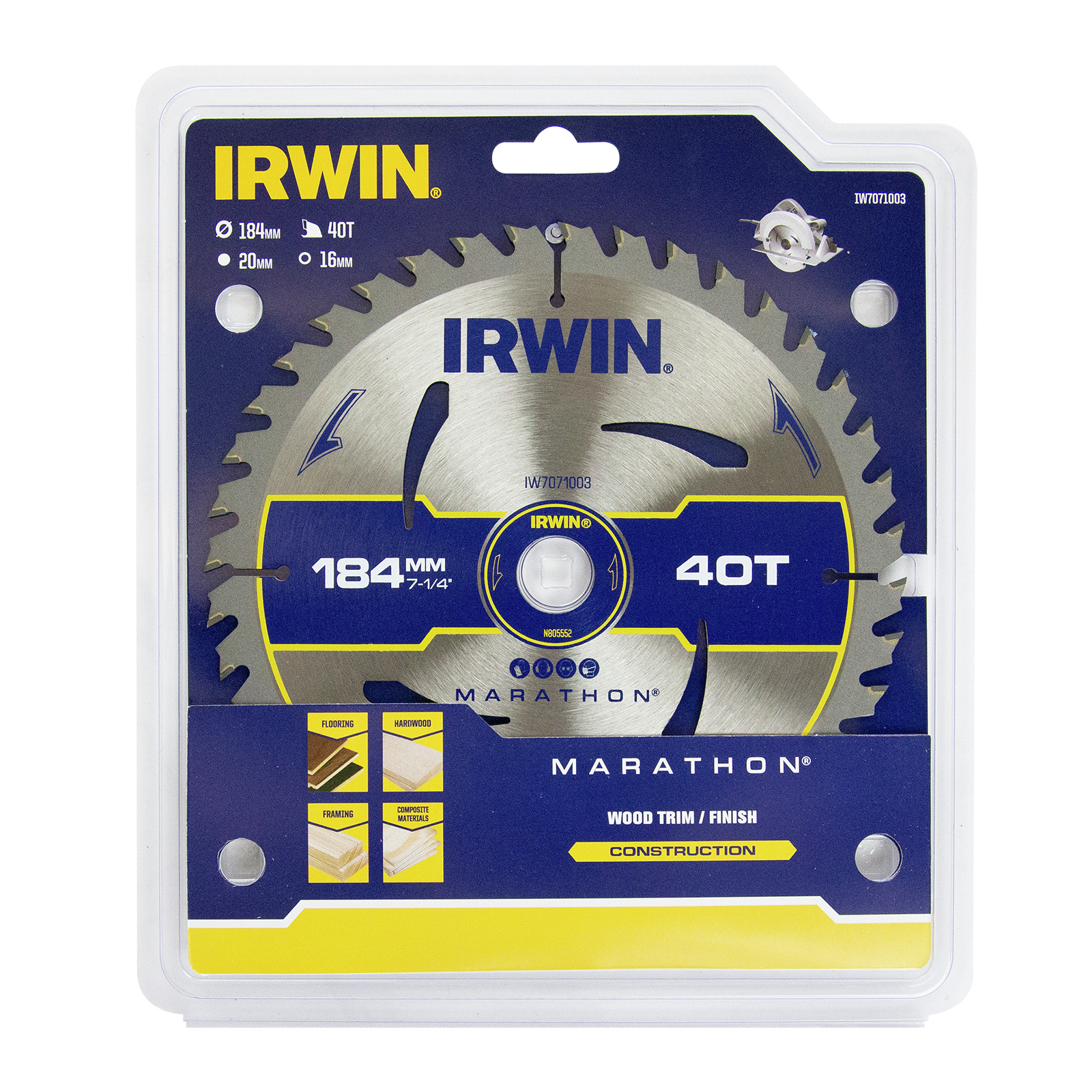 Irwin Kreissägeblatt 315 Mm – 40 Zähne, 30 Mm Bohrung, ATB-Schliff Für Holz