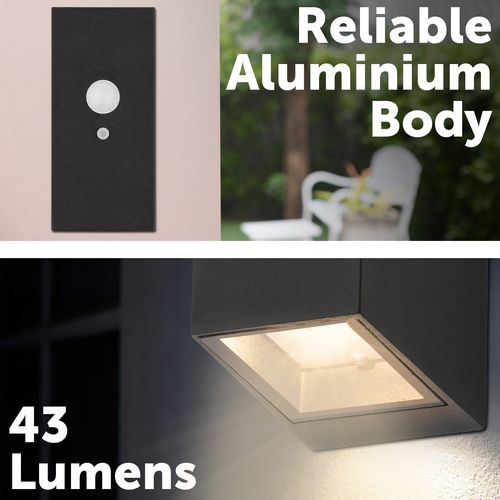 Arlec 43L Premium Solar LED Wall Light With Motion Sensor - Bunnings ...